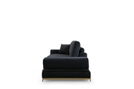 Atelier Del Sofa Sofá de 4 Plazas con Mesa Lateral - Negro y Dorado